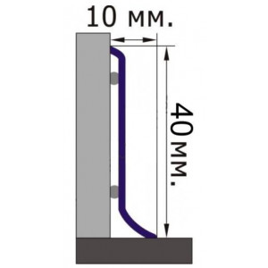 Плоский плинтус Л-образный из нержавеющей стали 40х10 мм AISI304 полированный