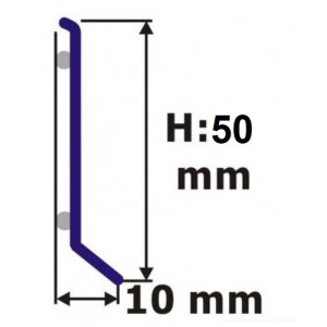 Плоский плинтус Л-образный из нержавеющей стали 50х10 мм AISI304 полированный